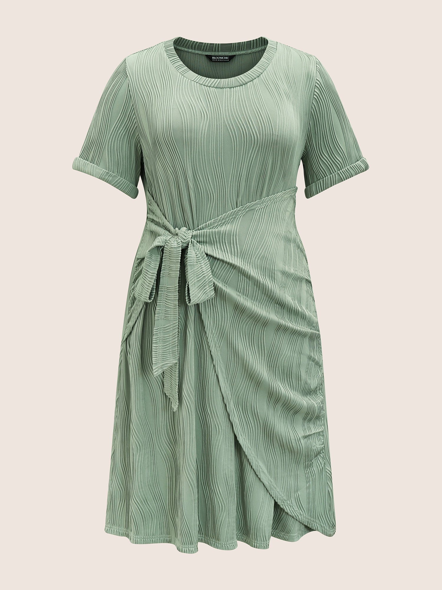 Round Neck Pit Strip Tie Knot Dress