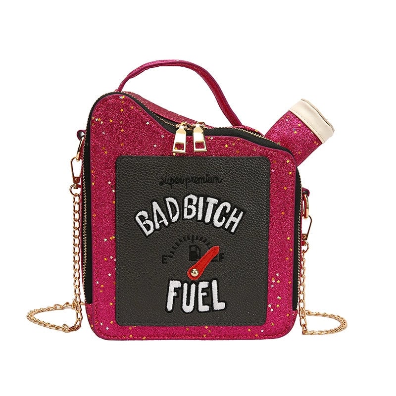 Women's Medium Pu Leather Letter Color Block Streetwear Sequins Square Zipper Crossbody Bag