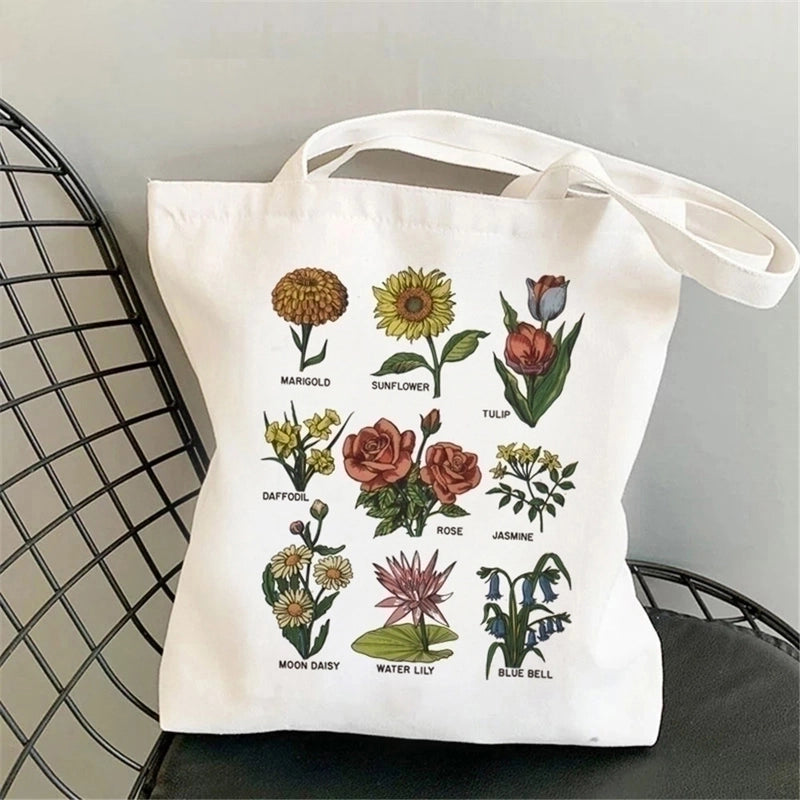 Women's Minimalist Flower Shopping Bags