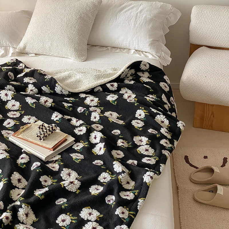 Casual Pastoral Fruit Flower Daisy Cashmere Blend Blanket Couch & Sofa Decor
