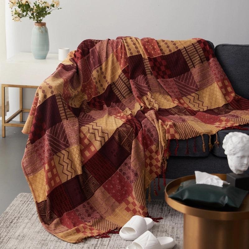 Chenille Sofa Towel Cover Cloth Sofa Cover Cotton Blanket  Non-slip Cushion