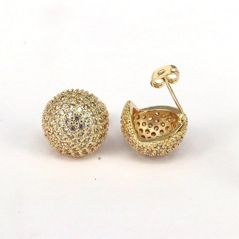 1 Pair Ig Style Minimalist Round Water Droplets Heart Shape Plating Inlay Copper Zircon 18k Gold Plated Silver Plated Ear Studs