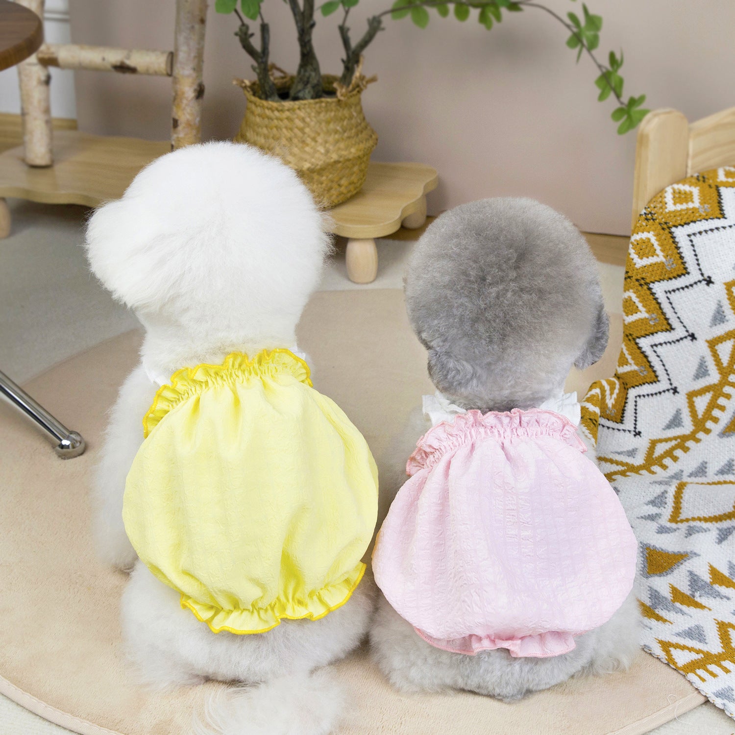Solid Color Ruffled Puffy Dog Cat Dress