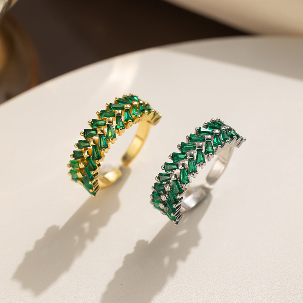 Round Geometric Titanium Steel 18K Gold Plated Rings