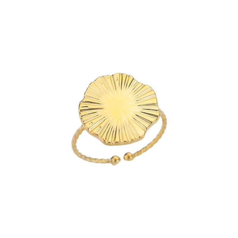 Minimalist Geometric Round Heart Shape 304 Stainless Steel 18K Gold Plated Plating Open Rings