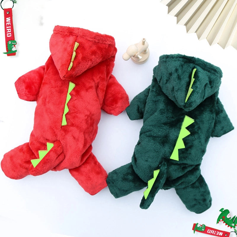 Autumn And Winter Warm Four-legged Small And Medium-sized Dog Dog Cat Dinosaur Turned Pet Clothes Manufacturers