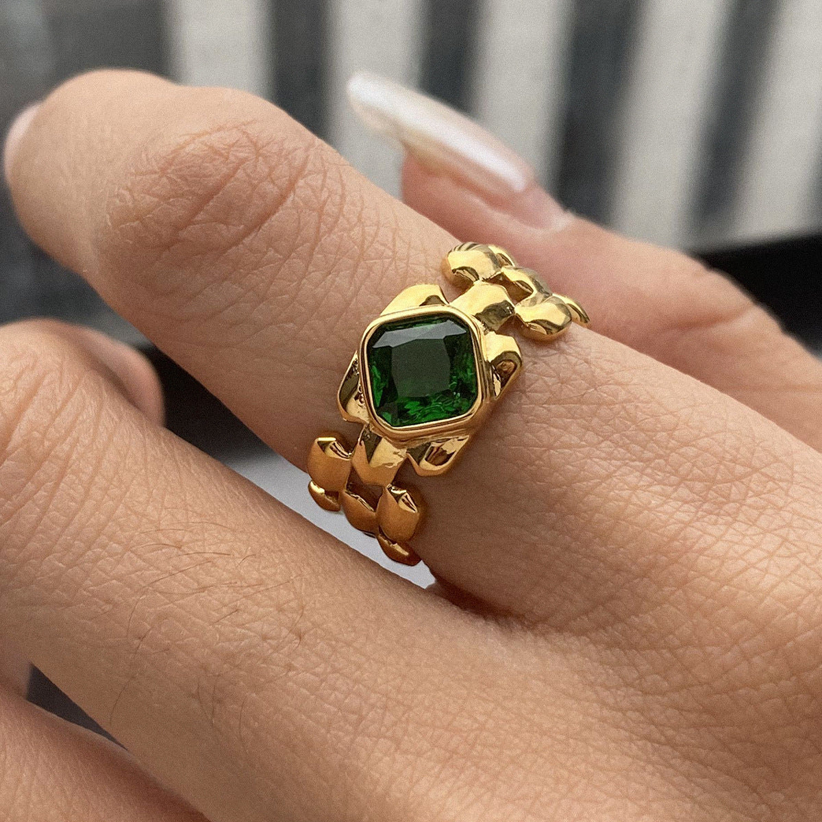 Zircon Stainless Steel Ring Titanium Steel Female Niche Design Ring Rings