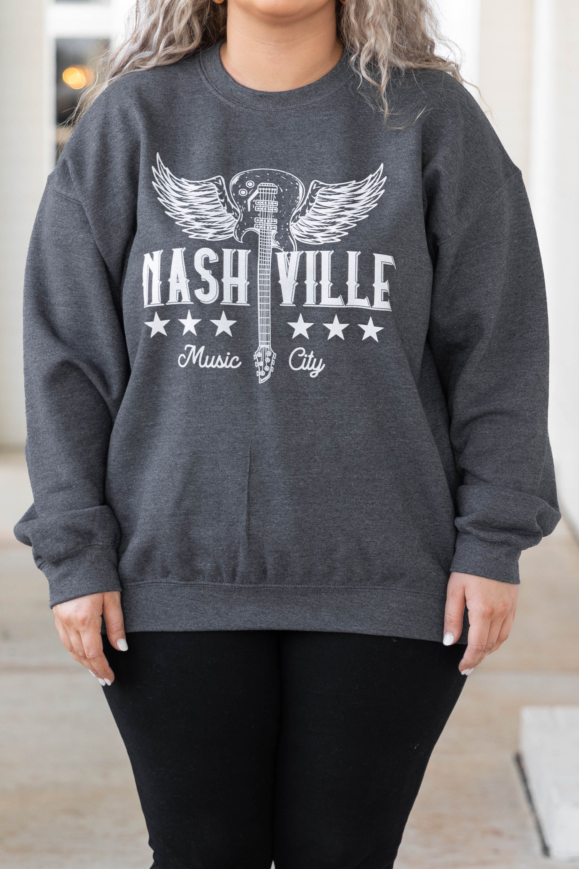 Welcome To Music City Sweatshirt. Dark Heather