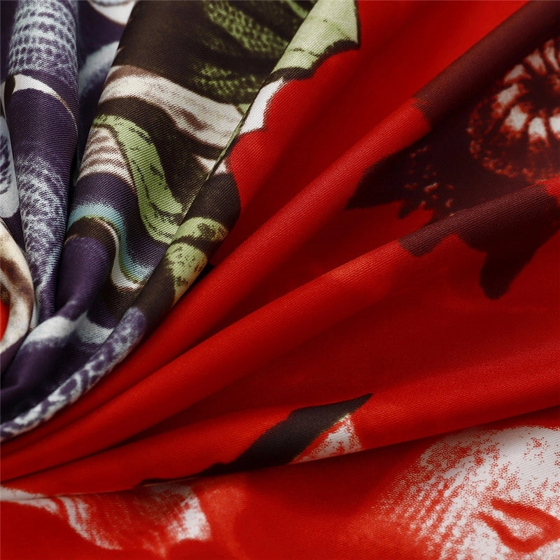 Fashion 130cm Female Twill Imitation Silk Square Print Shawl Scarf
