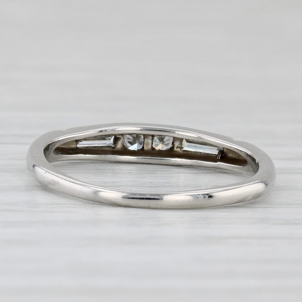 0.12ctw Diamond Wedding Band Platinum Size 5.75 Stackable Ring