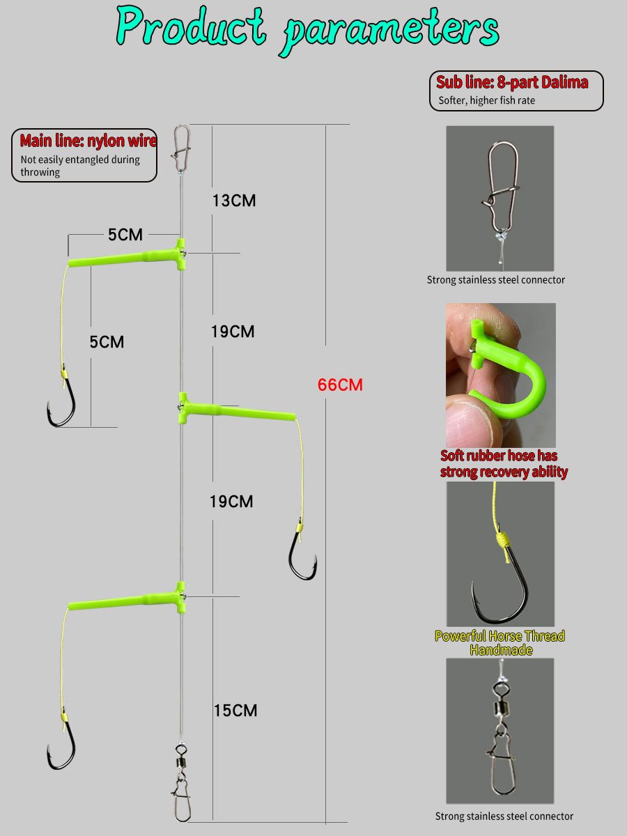 🐟2024 Newest Anti-tangle Tandem Fishing Hooks with Organizer