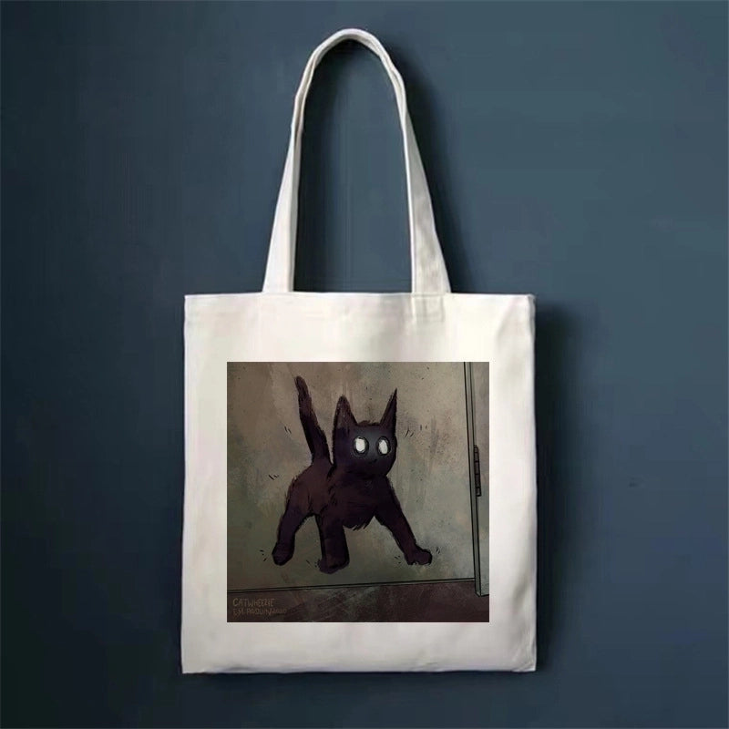 Women's Minimalist Cat Shopping Bags