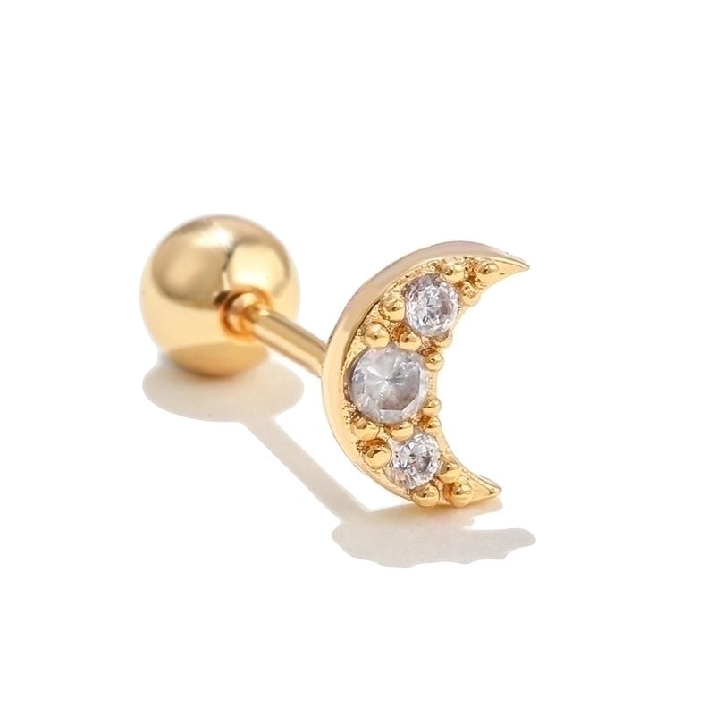 Ear Cartilage Rings & Studs Minimalist Star Brass Gem