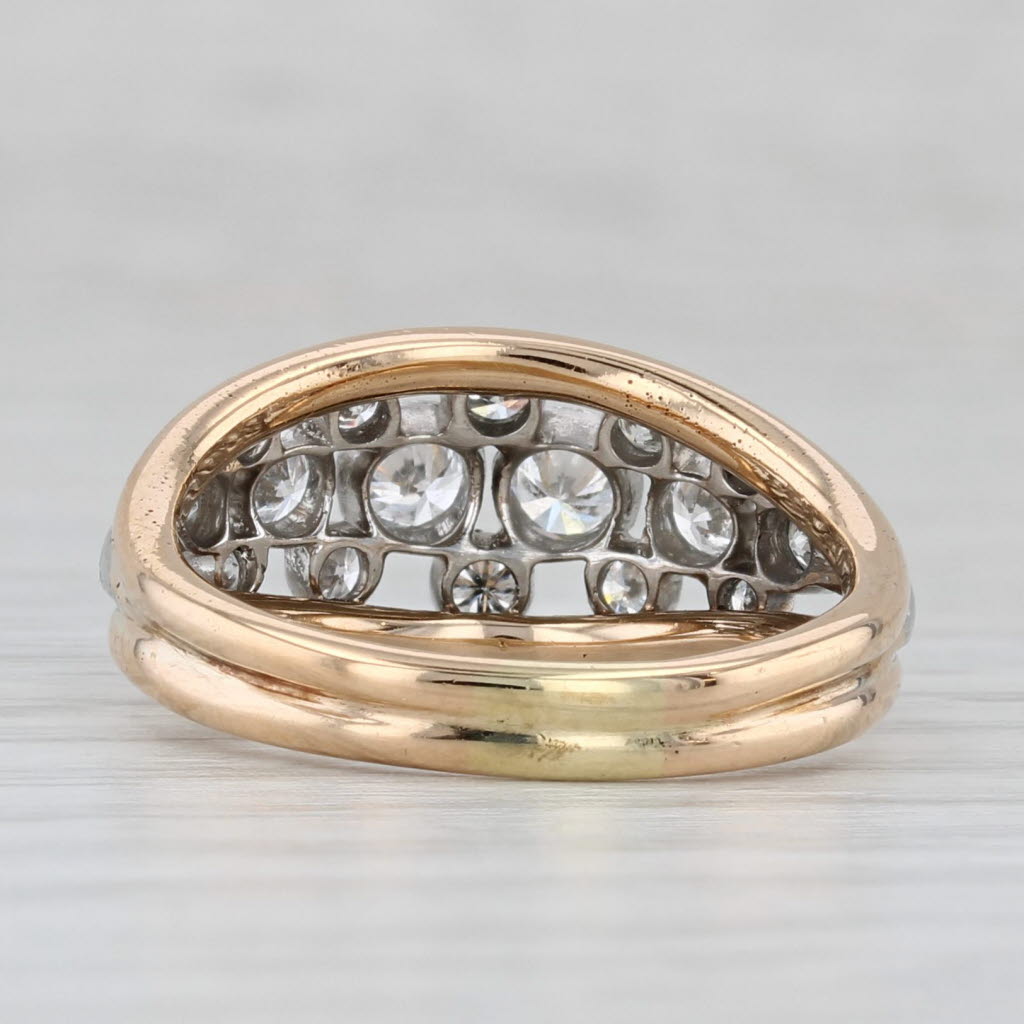 0.80ctw Diamond Cluster Ring 18k Yellow Platinum Size 7