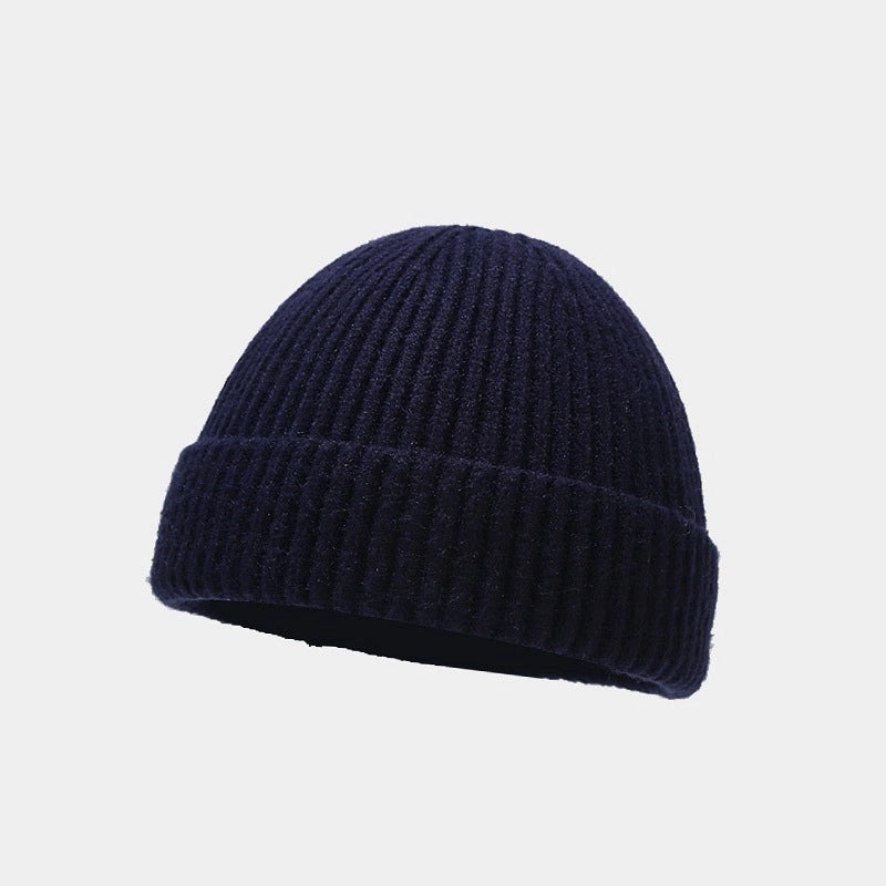 Unisex Basic Minimalist Solid Color Eaveless Wool Cap