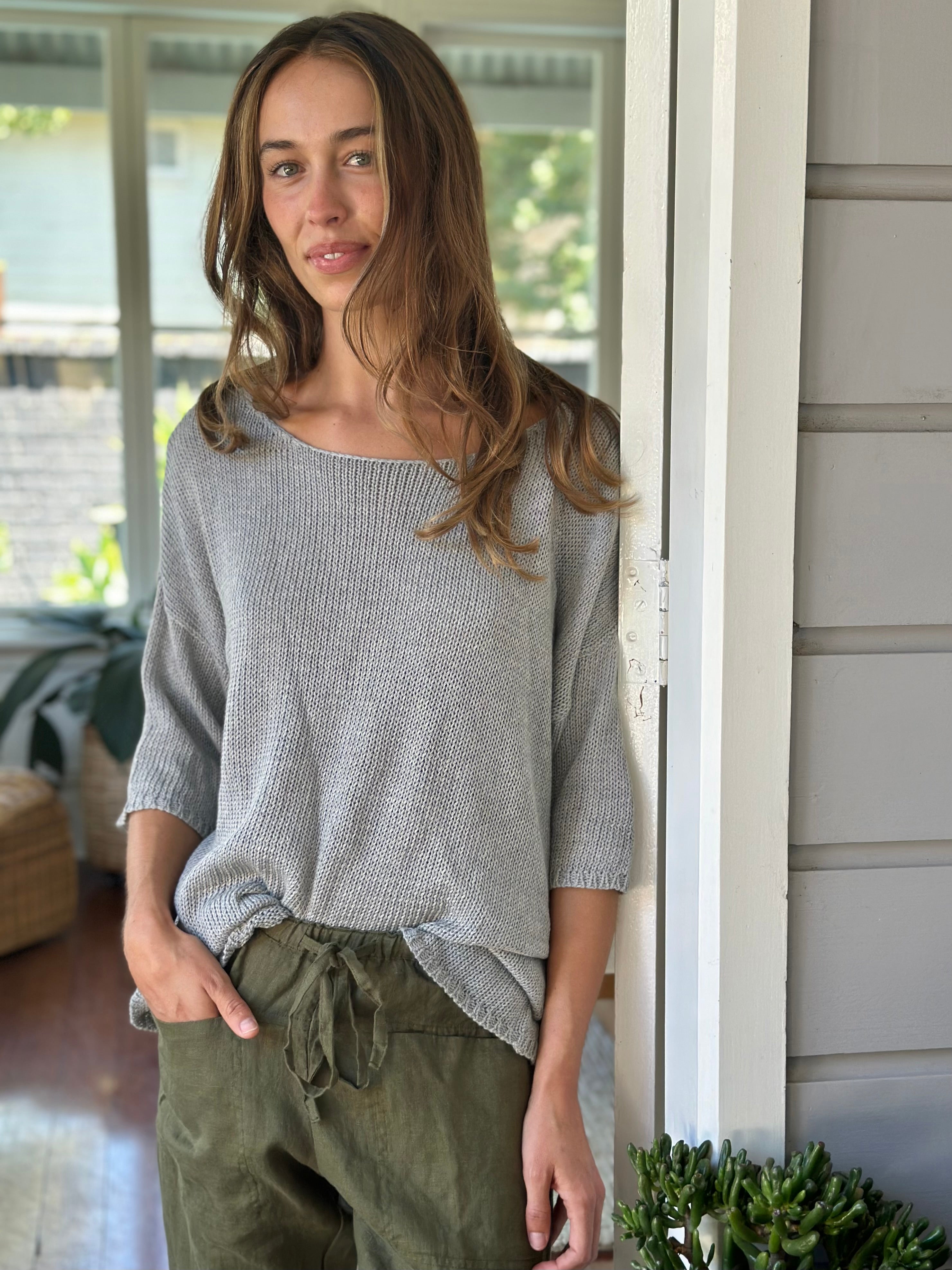 top - pebble cotton knit