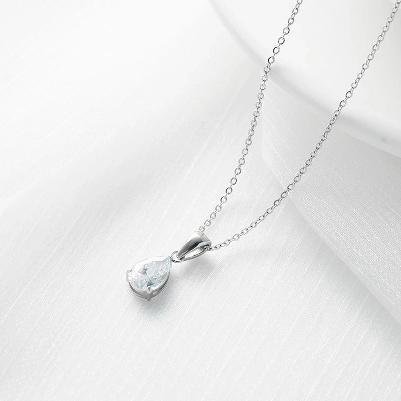 2 Pieces Fashion Water Droplets 304 Stainless Steel Zircon White Gold Plated Gold Plated Inlay Necklace