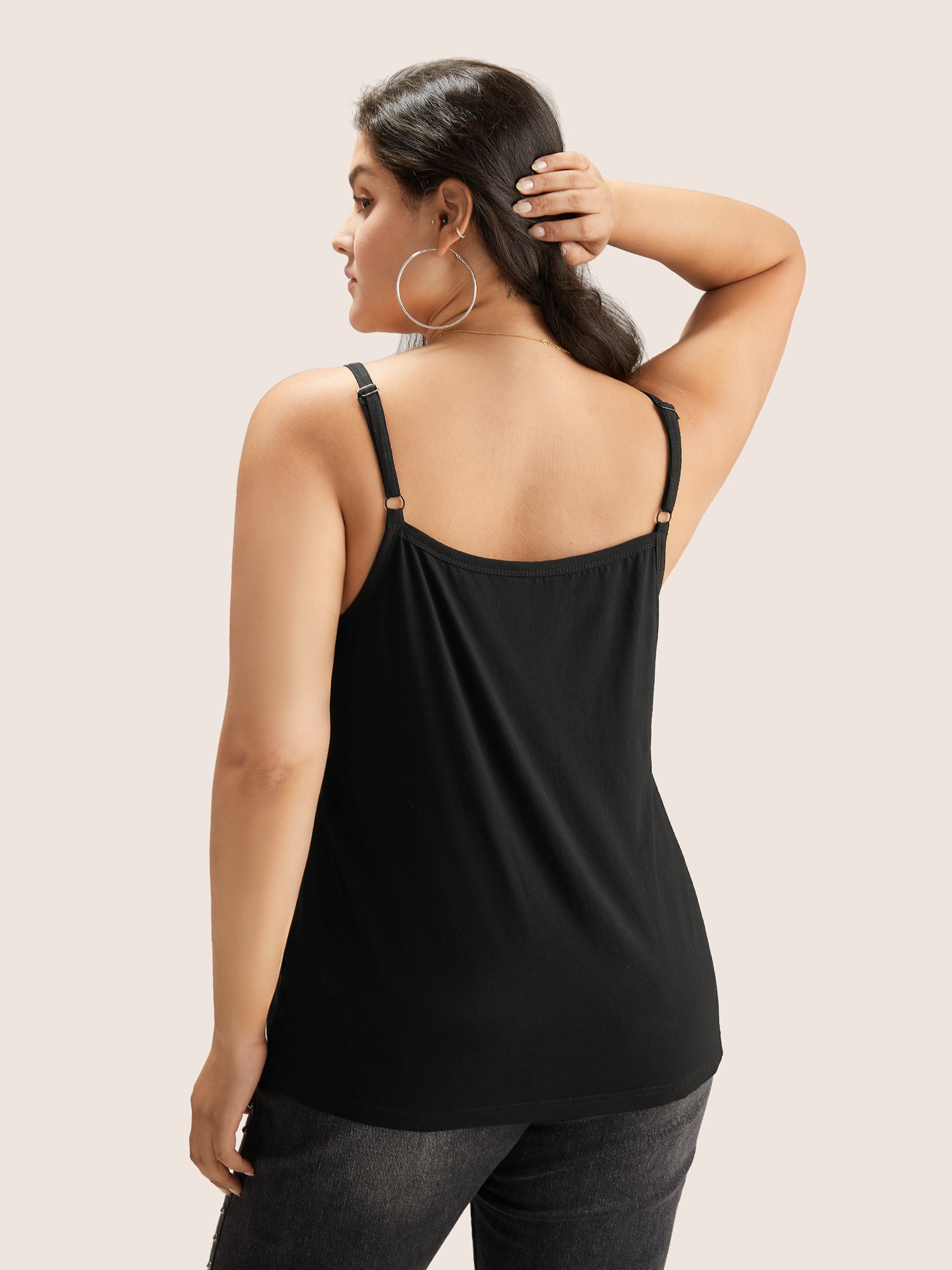 Cotton Plain Adjustable Straps Cami Top