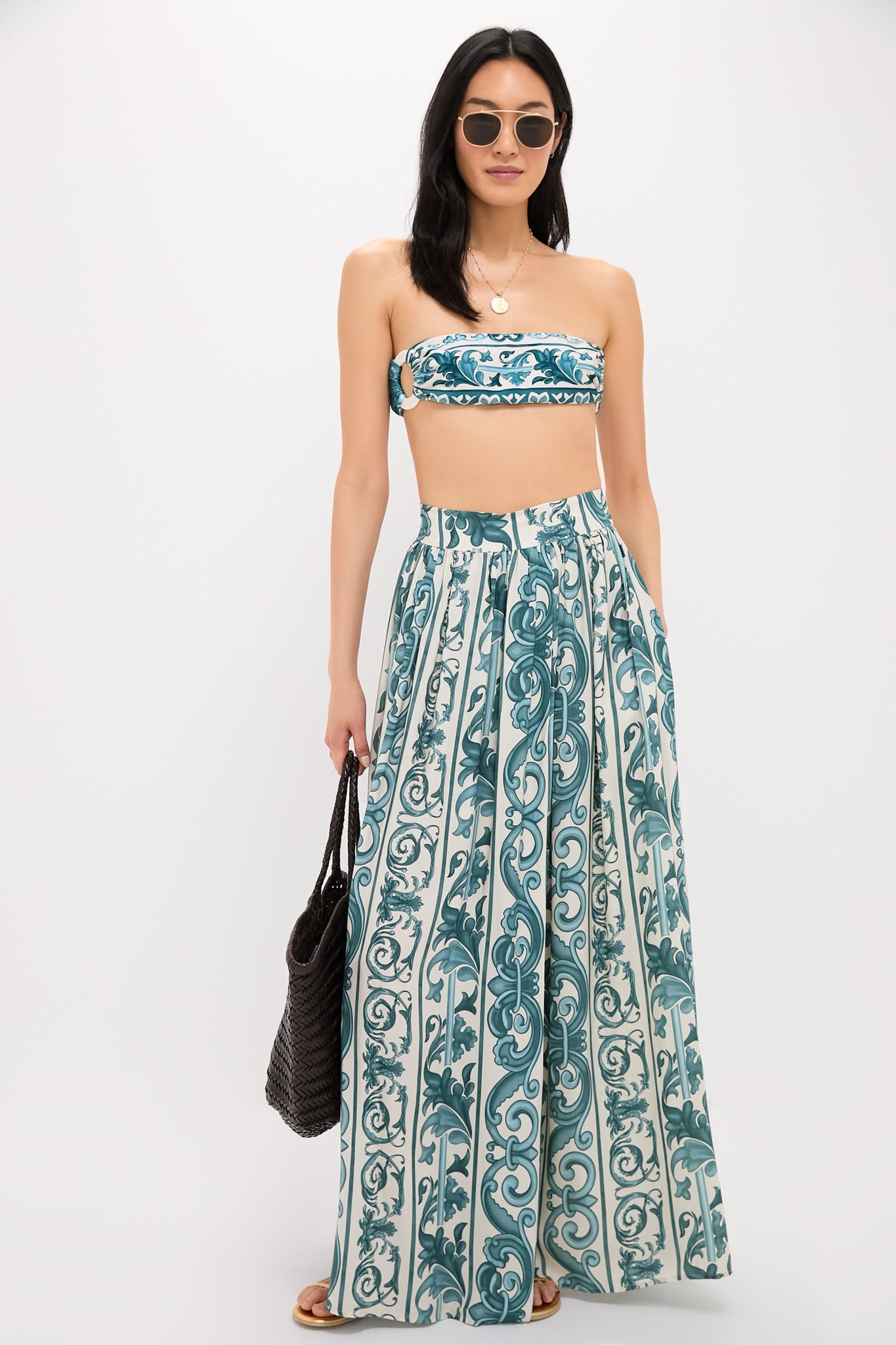 Blue Hera Side-Slit Long Skirt