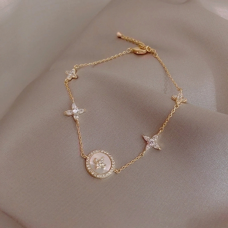 Minimalist Star Titanium Steel Metal Rhinestones Bracelets