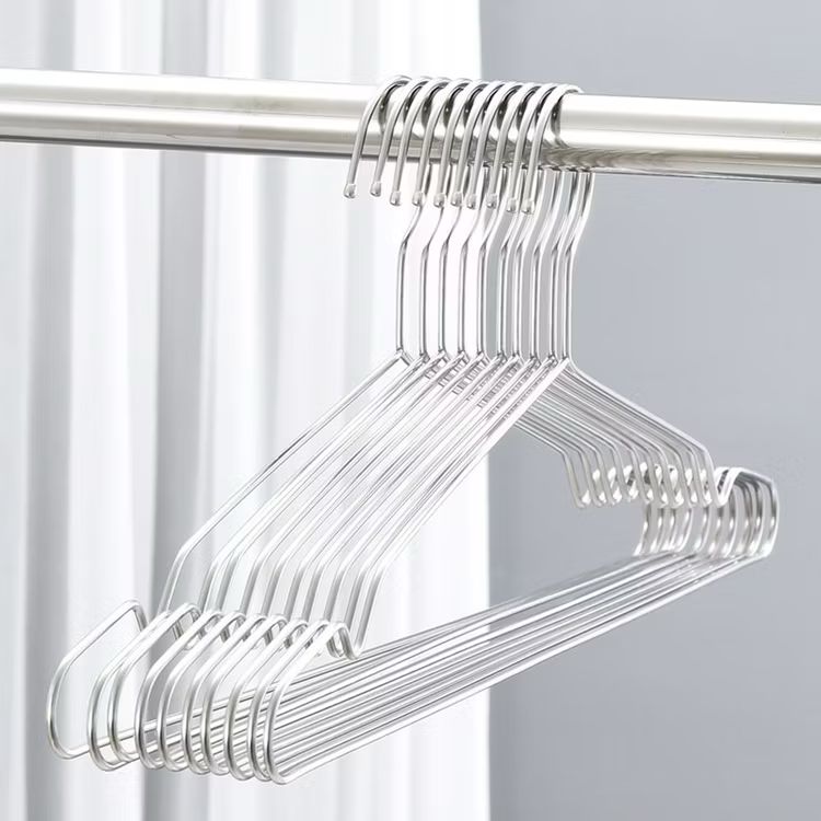 STEEL POLISHED CLOTHES HANGER (PACK OF 10)