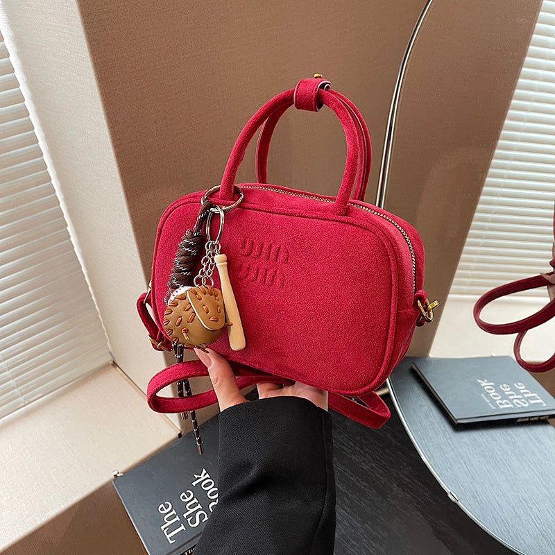 Women's Pu Leather Solid Color Basic Square Zipper Shoulder Bag Handbag Crossbody Bag
