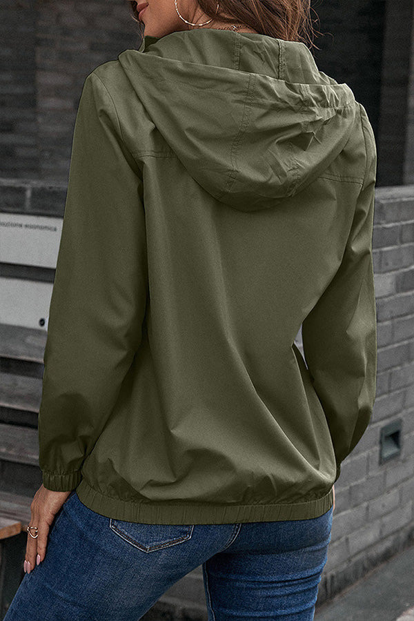 Casual Sportswear Solid Pocket Hooded Collar Outerwear