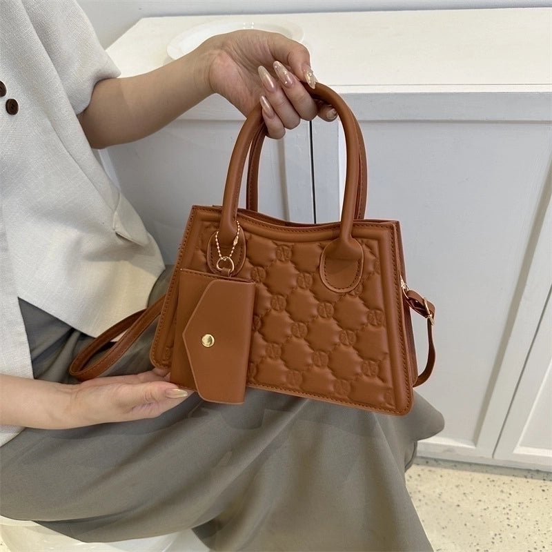 Women's Medium Pu Leather Solid Color Classic Style Zipper Bag Sets Crossbody Bag
