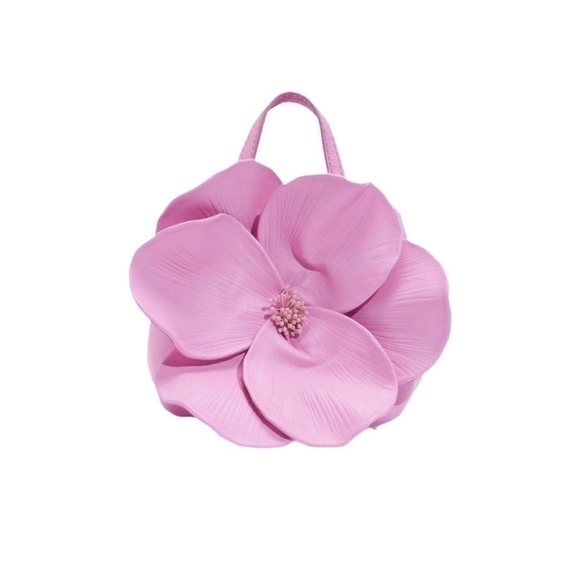 Women's Small Pu Leather Flower Streetwear Open Handbag