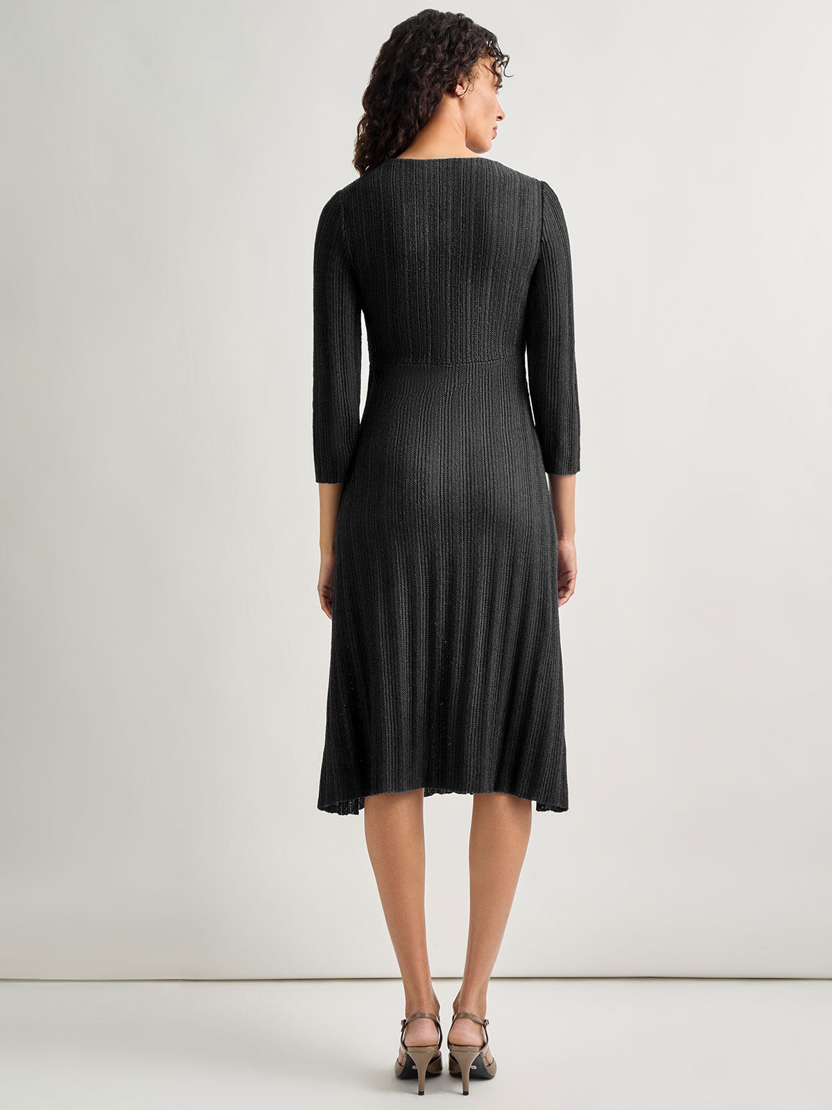 Textural Stripe Knit Midi Dress