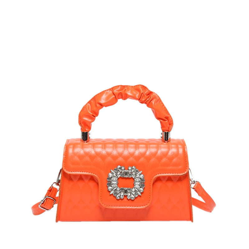 Women's Medium Pu Leather Solid Color Elegant Vintage Style Square Flip Cover Crossbody Bag