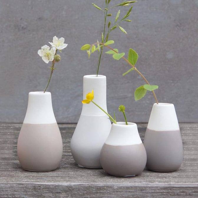 Pastel Mini Vases. Set of 4 - Grey