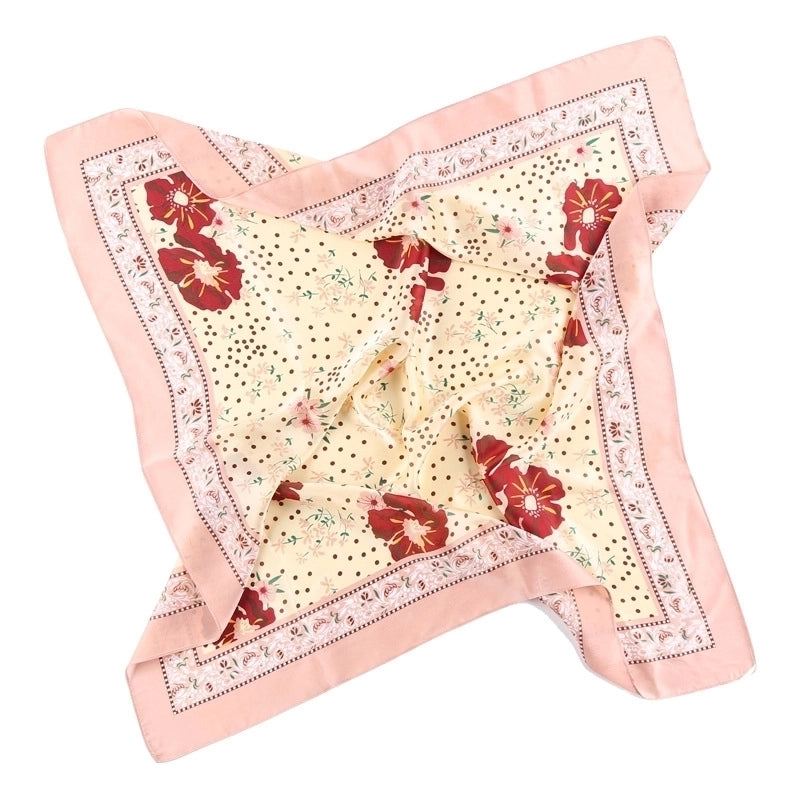 Women's Retro Leaves Polyester Printing Silk Scarf