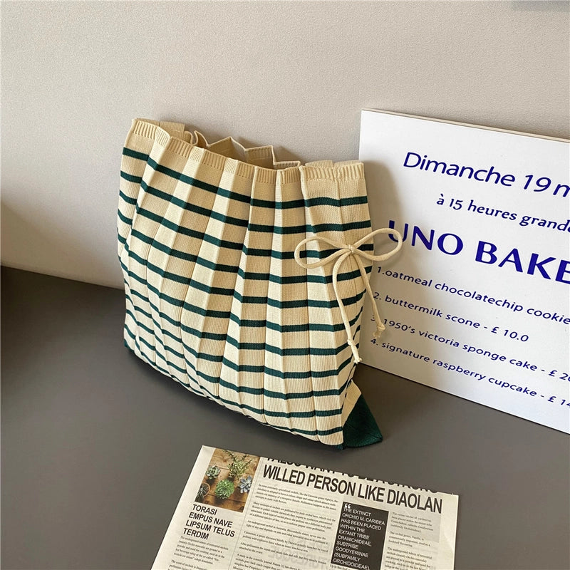 Women's Fashion Stripe Polyester Shopping Bags