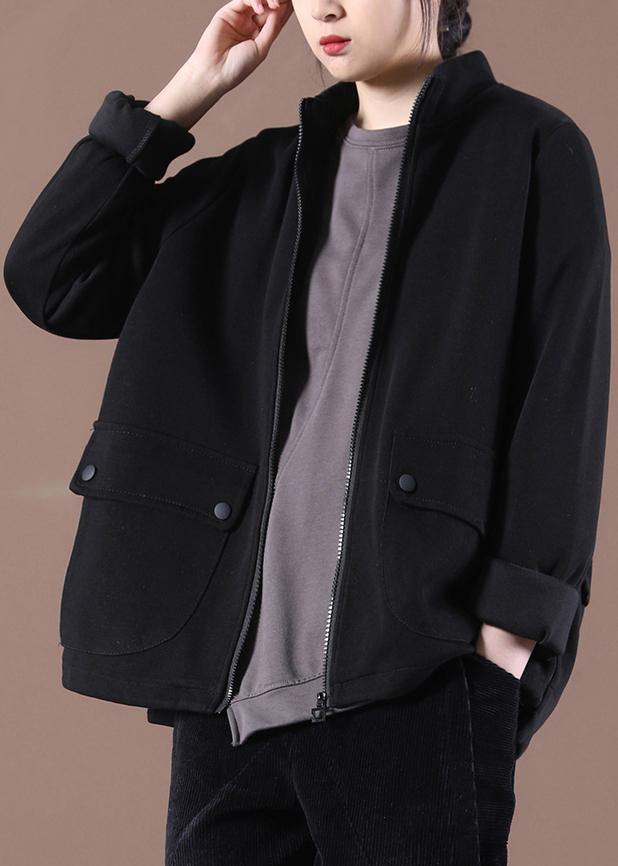 Beautiful Black Zip Up Trench Short Coat