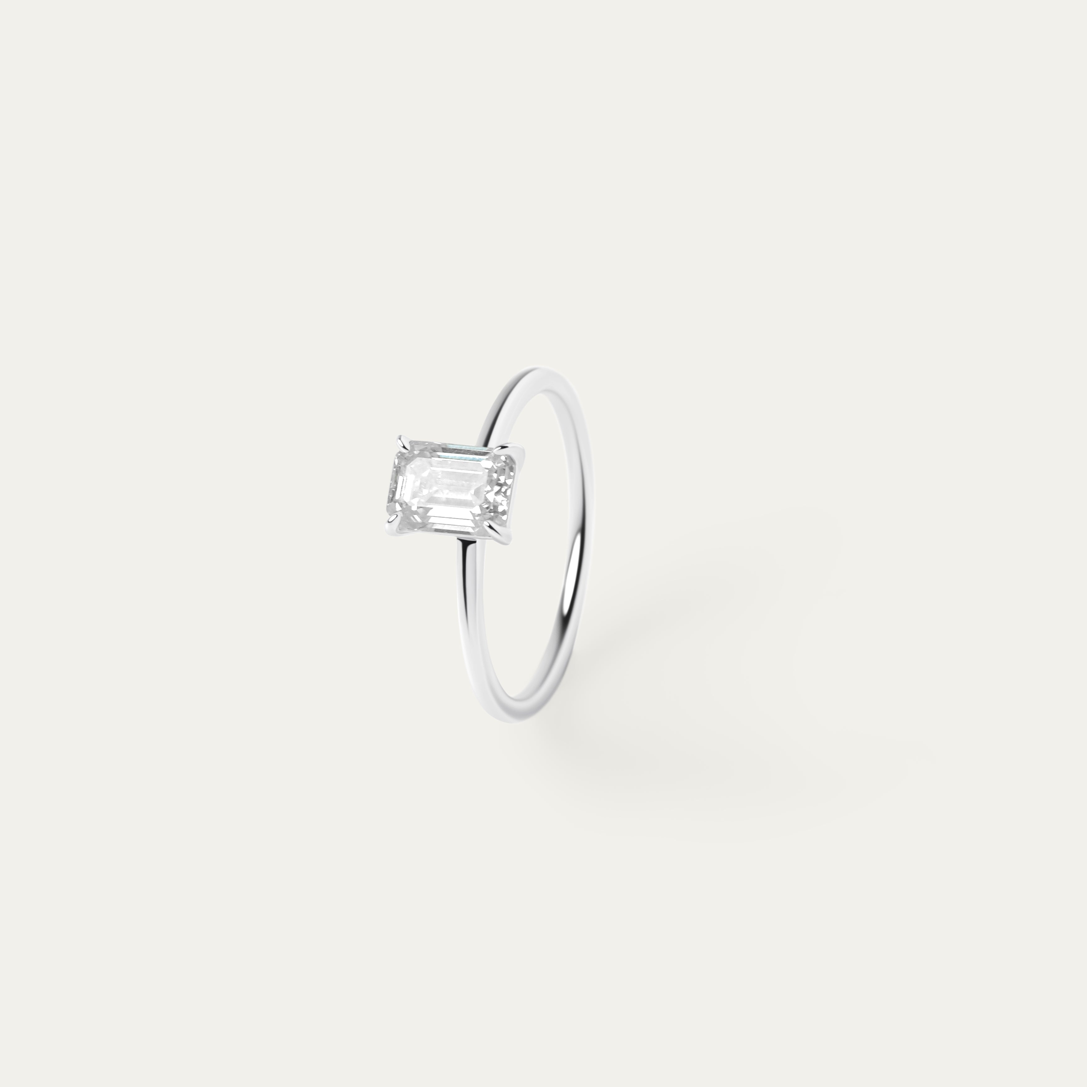Emma 1.0ct Moissanite Ring (925 Sterling Silver. Size 7)