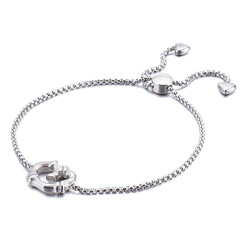 Casual Minimalist Letter Heart Shape Stainless Steel 18K Gold Plated Bracelets In Bulk