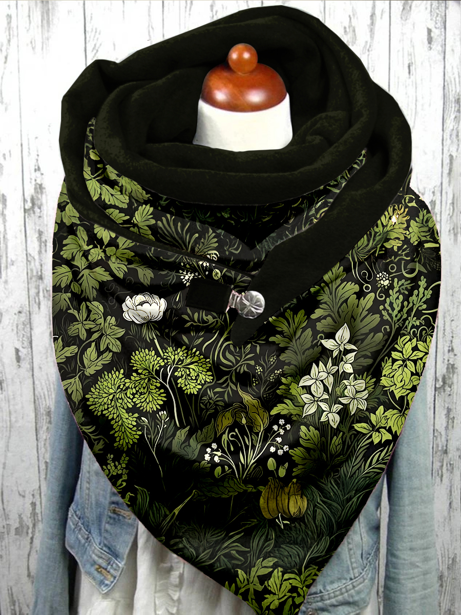 Vintage Floral Print Casual Scarf Shawl