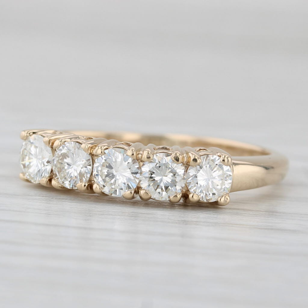 0.85ctw Diamond Wedding Band 14k Yellow Gold Size 8 Stackable Anniversary Ring