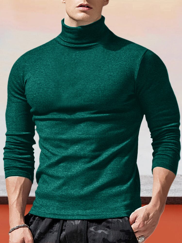 Classic Slim Fit Turtleneck Basic Top