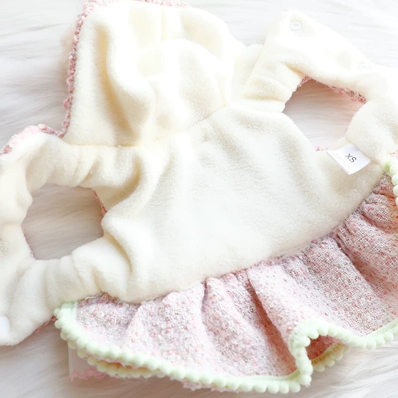 Warm Woollen Sweet Hooded Dog Dress Jacket