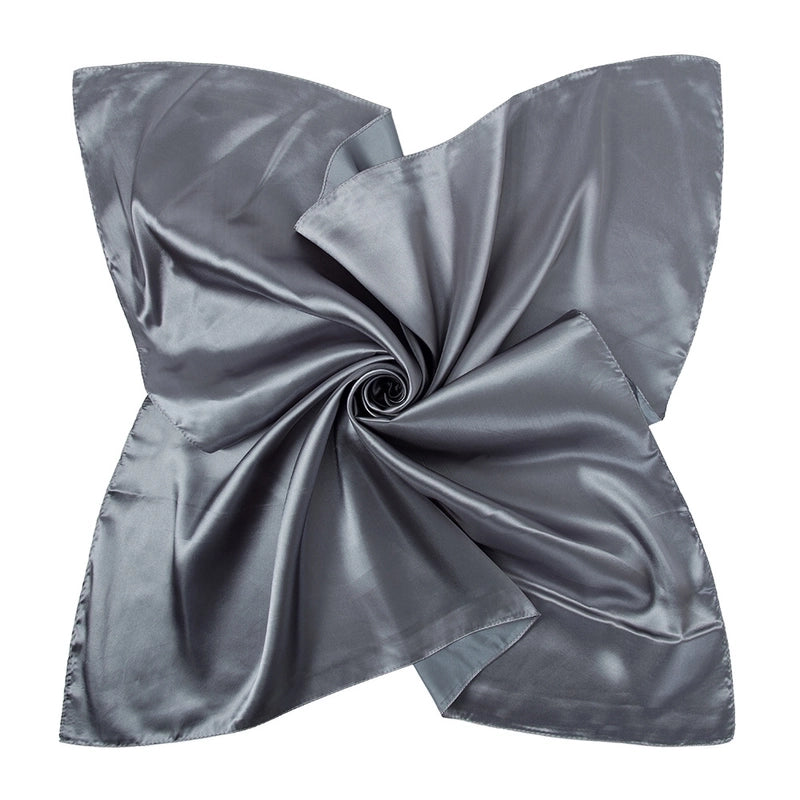 Women's Elegant Classic Style Solid Color Satin Silk Scarf