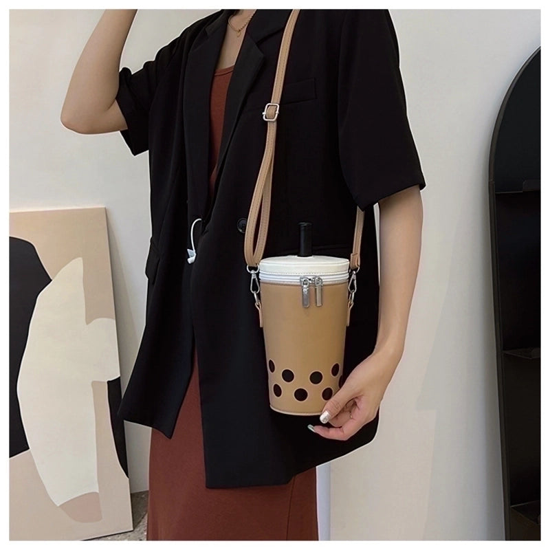 Women's Pu Leather Food Streetwear Square Zipper Crossbody Bag