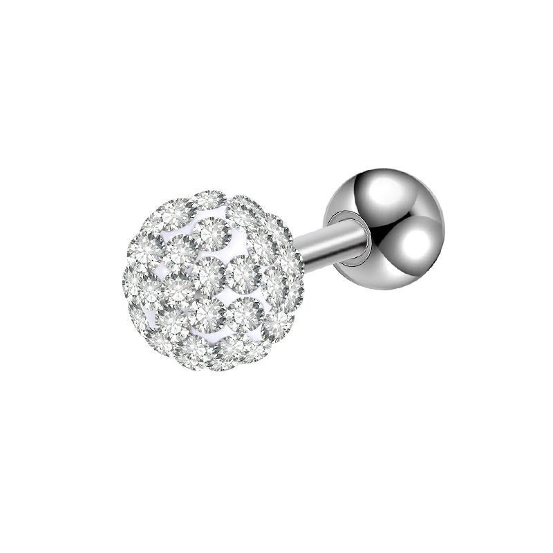 Minimalist Solid Color Stainless Steel Inlay Artificial Diamond Ear Studs 1 Piece
