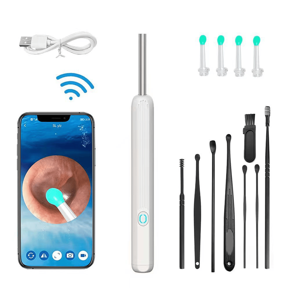 🎁BUY 1 GET 8🔥Clean Earwax-Wi-Fi Visible Wax Removal Spoon. USB 1296P HD Load Otoscope