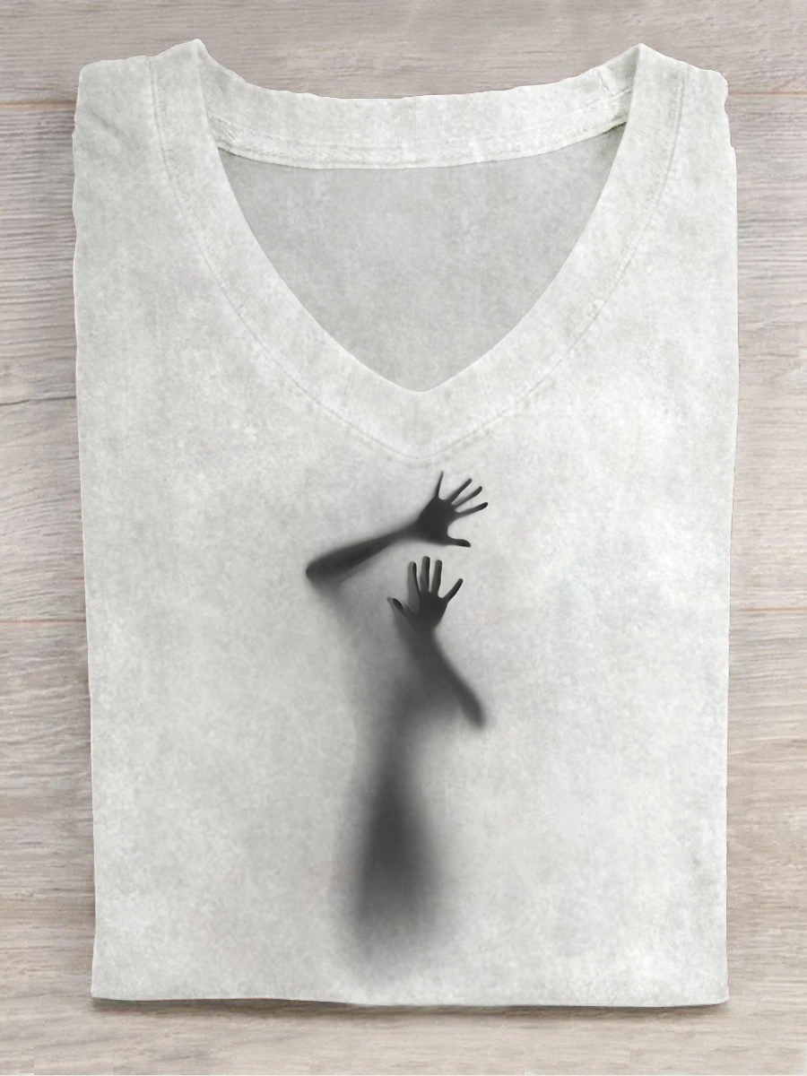 Hand on Glass V-neck T-shirt