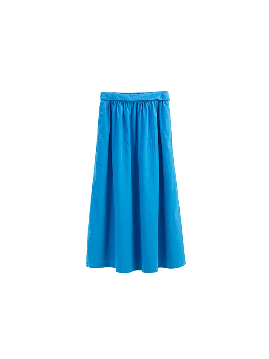 Women Summer Casual Pure Color 100%Cotton Skirt