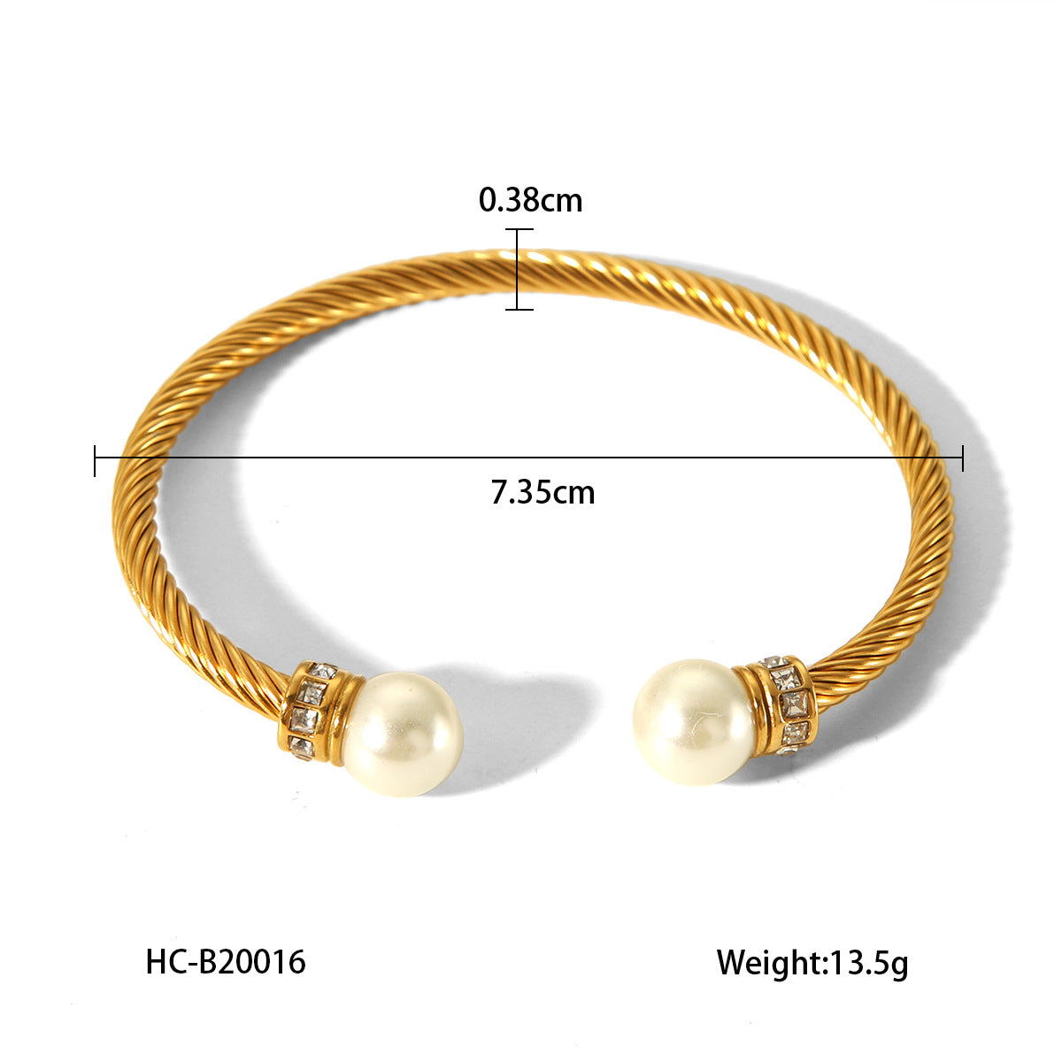 Pearl Stainless Steel Electroplating Bangles