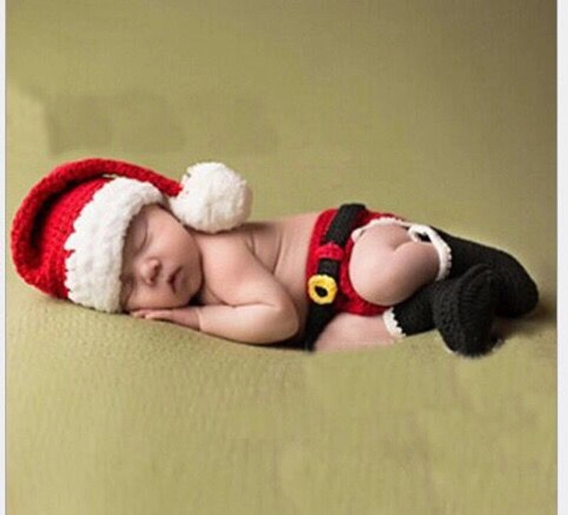 Baby Girl's Baby Boy's Basic Christmas Hat Pleated Wool Cap