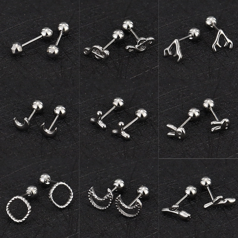 1 Piece Minimalist Commute Geometric Plating Titanium Steel Cartilage Earrings